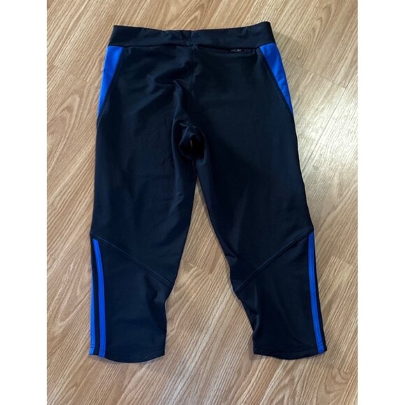 Adidas Response Capri Leggings Womens  ClimaLite  Black & Blue Size M Athletic - Picture 5 of 7